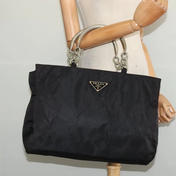 PRADA Tote Bag Nylon Black Auth - Picture 1 of 16